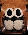 A.P.C. Subu - Beige furry Subu sandals.