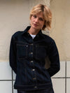 A.P.C. GAP - woman in A.P.C. GAP outfit on the street