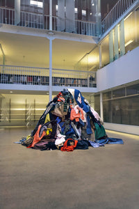 Pile of clothes to recycle