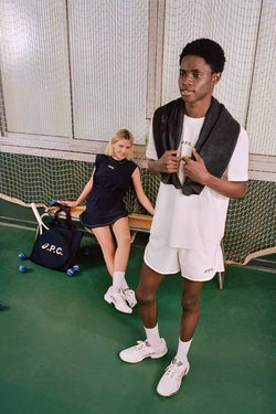 A.P.C. Asics - models resting from tennis match