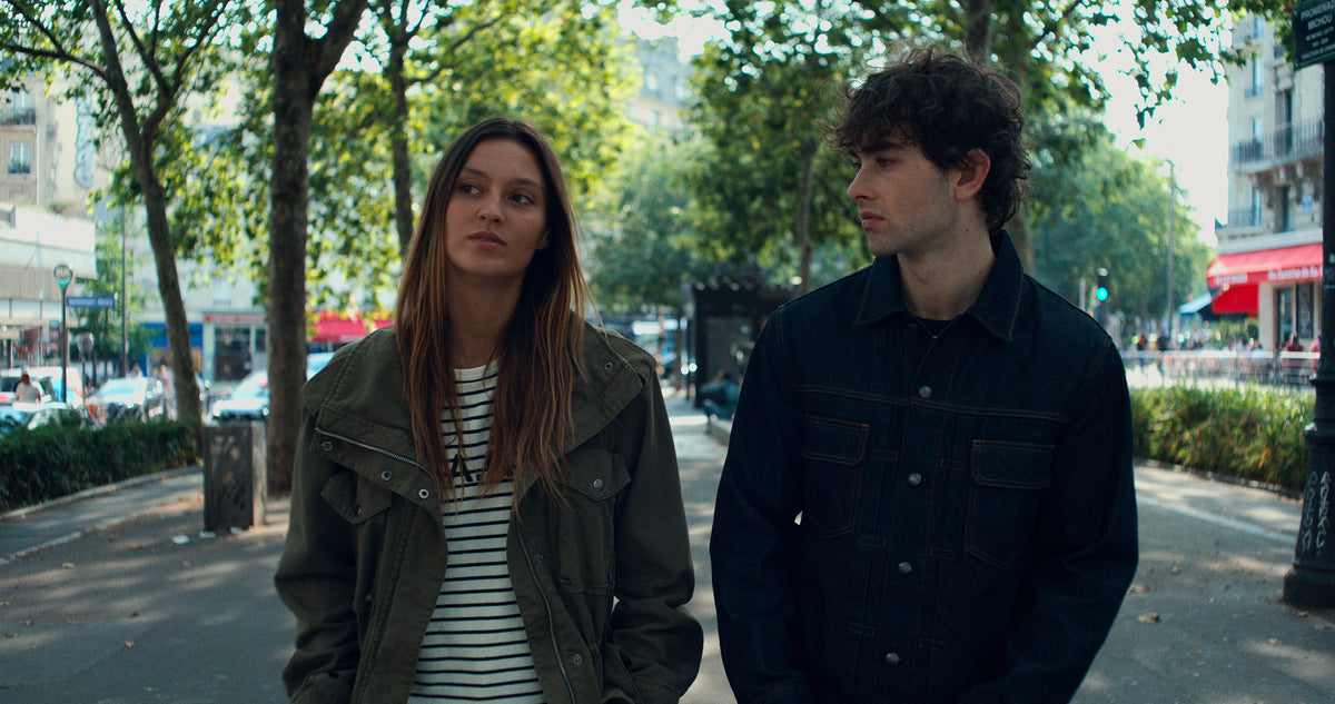 A.P.C. GAP - woman and man wearing A.P.C. GAP walking a Parisian street