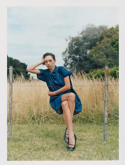 Female model in a meadow