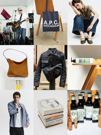 Patfhwork of images presenting the A.P.C. brand